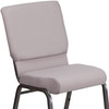 HERCULES Series 18.5''W Stacking Church Chair in Gray Dot Fabric - Silver Vein Frame