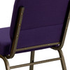 HERCULES Series 21''W Stacking Church Chair in Royal Purple Fabric - Gold Vein Frame