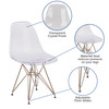 Elon Series Ghost Chair with Gold Metal Base