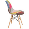 Elon Series Milan Patchwork Fabric Chair with Wooden Legs