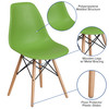 Elon Series Green Plastic Chair with Wooden Legs