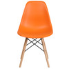 Elon Series Orange Plastic Chair with Wooden Legs