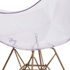 Alonza Series Transparent Side Chair with Gold Base