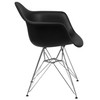 Alonza Series Black Plastic Chair with Chrome Base