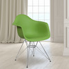 Alonza Series Green Plastic Chair with Chrome Base