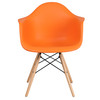 Alonza Series Orange Plastic Chair with Wooden Legs