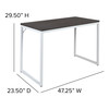 Kimberly Tiverton Industrial Modern Desk - Commercial Grade Office Computer Desk and Home Office Desk - 47" Long (Rustic Gray/White)