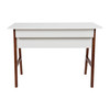 Darla Home Office Writing Computer Desk with Drawer - Table Desk for Writing and Work, White/Walnut
