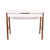 Darla Home Office Writing Computer Desk with Drawer - Table Desk for Writing and Work, White/Walnut