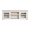 Sheffield Classic TV Stand up to 80" TVs - Modern White Wash Finish with Full Glass Doors  - 65" Engineered Wood Frame - 3 Shelves