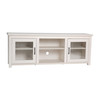 Sheffield Classic TV Stand up to 80" TVs - Modern White Wash Finish with Full Glass Doors  - 65" Engineered Wood Frame - 3 Shelves