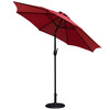 Kona Red 9 FT Round Umbrella with Crank and Tilt Function and Standing Umbrella Base