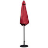 Kona Red 9 FT Round Umbrella with Crank and Tilt Function and Standing Umbrella Base