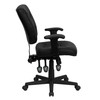 Cole Mid-Back Black LeatherSoft Multifunction Swivel Ergonomic Task Office Chair with Adjustable Arms