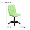 Clayton Mid-Back Green Quilted Vinyl Swivel Task Office Chair