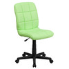 Clayton Mid-Back Green Quilted Vinyl Swivel Task Office Chair