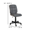 Clayton Mid-Back Gray Quilted Vinyl Swivel Task Office Chair