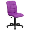 Clayton Mid-Back Purple Quilted Vinyl Swivel Task Office Chair