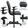 Clayton Mid-Back Black Quilted Vinyl Swivel Task Office Chair with Arms