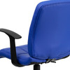 Clayton Mid-Back Blue Quilted Vinyl Swivel Task Office Chair with Arms