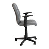 Clayton Mid-Back Gray Quilted Vinyl Swivel Task Office Chair with Arms