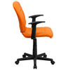 Clayton Mid-Back Orange Quilted Vinyl Swivel Task Office Chair with Arms