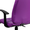 Clayton Mid-Back Purple Quilted Vinyl Swivel Task Office Chair with Arms