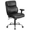 HERCULES Series Big & Tall 400 lb. Rated Black LeatherSoft Ergonomic Task Office Chair with Clean Line Stitching and Arms