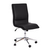 Madigan Mid-Back Armless Swivel Task Office Chair with LeatherSoft and Adjustable Chrome Base, Black