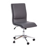 Madigan Mid-Back Armless Swivel Task Office Chair with LeatherSoft and Adjustable Chrome Base, Gray