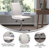 Madigan Mid-Back Armless Swivel Task Office Chair with LeatherSoft and Adjustable Chrome Base, White