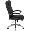 Rebecca High Back Designer Black LeatherSoft Smooth Upholstered Executive Swivel Office Chair with Chrome Base and Arms