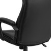 Raya High Back Black LeatherSoft Executive Swivel Office Chair with Slight Mesh Accent and Arms