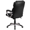 Carolyn Mid-Back Black LeatherSoft Executive Swivel Office Chair with Padded Arms