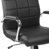 Vivian Mid-Back Black Vinyl Executive Swivel Office Chair with Chrome Base and Arms