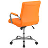Vivian Mid-Back Orange Vinyl Executive Swivel Office Chair with Chrome Base and Arms