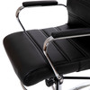 Whitney Mid-Back Black LeatherSoft Drafting Chair with Adjustable Foot Ring and Chrome Base