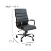 Whitney High Back Black LeatherSoft Executive Swivel Office Chair with Black Frame and Arms