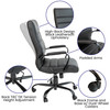 Whitney High Back Black LeatherSoft Executive Swivel Office Chair with Black Frame and Arms
