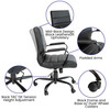 Whitney Mid-Back Black LeatherSoft Executive Swivel Office Chair with Black Frame and Arms
