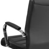 Whitney Mid-Back Black LeatherSoft Executive Swivel Office Chair with Chrome Frame and Arms