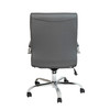 Whitney Mid-Back Gray LeatherSoft Executive Swivel Office Chair with Chrome Frame and Arms