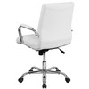 Whitney Mid-Back Gold LeatherSoft Executive Swivel Office Chair with Chrome Frame and Arms