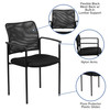 Jana Comfort Black Mesh Stackable Steel Side Chair with Arms