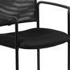 Jana Comfort Black Mesh Stackable Steel Side Chair with Arms