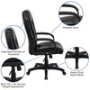 Jessica High Back Black LeatherSoft Executive Swivel Office Chair with Arms