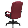 Jessica High Back Burgundy Fabric Executive Swivel Office Chair with Arms