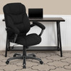 Jessie High Back Black Microfiber Contemporary Executive Swivel Ergonomic Office Chair with Arms