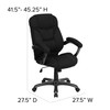 Jessie High Back Black Microfiber Contemporary Executive Swivel Ergonomic Office Chair with Arms