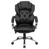 Dorothy High Back Transitional Style Black LeatherSoft Executive Swivel Office Chair with Arms